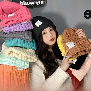 قبعة يابانية ملتوية بلون واحد للنساء الكورية للخريف والشتاء للطلاب قبعة صغيرة متعددة الاستخدامات للزوجين - Product Image 2