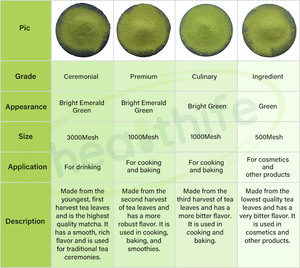 Healthife OEM grado ceremonial grado alimenticio 3A 4A 5A extracto de té verde puro orgánico Matcha en polvo