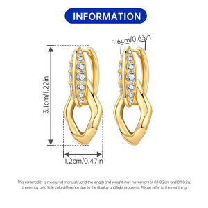 Des boucles d'oreilles en or détachables sont le cadeau idéal pour une fille, et également un choix parfait pour un anniversaire ou un cadeau d'anniversaire de naissance. - Product Image 3
