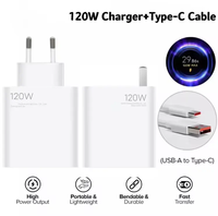 Chargeur mural USB Type C PD GaN 120W Gold Label Display, câble de données Type C 6A, adaptateur de voyage pour Xiaomi, prise EU/US, charge rapide pour mobile