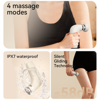 Mini pistolet de massage musculaire électrique portable professionnel sans balais à 4 vitesses, 4 têtes de massage, massage des tissus profonds