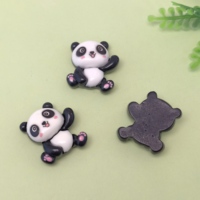 Adorables Breloques en Résine Panda Dessin Animé Kawaii, Pendentifs Plats pour Boucles d'Oreilles, Porte-clés, Accessoires de Bricolage pour la Fabrication de Bijoux