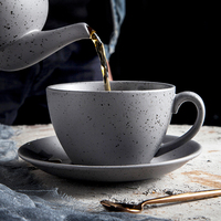 Ensemble de tasses à café en céramique japonaise vintage de haute qualité, tasse à thé à double paroi, expresso, adapté à une utilisation manuelle, prix de gros, poterie