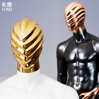 Mannequin de luxe pour homme grande taille en fibre de verre (FRP) avec tête en tissu, présentoir sur pied, vente en gros