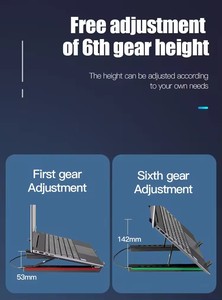 ノート型ライザーホルダーカスタムロゴ9モード付きラップトップスタンドホルダーRGBライト折りたたみ可能デスクトップコンピュータスタンド - Product Image 6