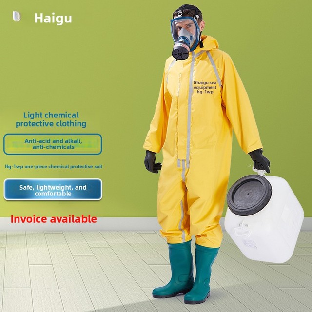Haigu HG-1WP Lightweight One-Piece Chemical-Resistant Waterproof Safety Clothing for Acid/Alkali Corrosive Dust Fire