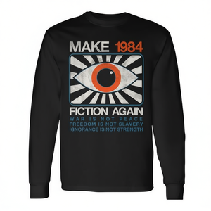 Make 1984 Fiction Again T-shirt à manches longues de style dystopique et déchiré - Product Image 2
