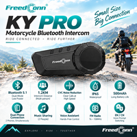Intercomunicador Freedconn KY PRO pour moto, casque de moto avec interphone étanche et musique
