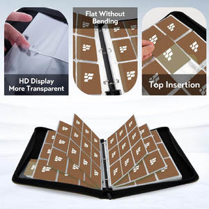 Đầy Màu sắc PP chất kết dính 9-Pocket 720 + giao dịch thẻ chất kết dính bán buôn bền đôi bên túi với cửa sổ - Product Image 3