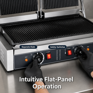 Prensa Eléctrica Comercial de Doble Cabezal para Panini, Parrilla de Contacto de 3.6kW 220V para Sándwiches, Hamburguesas, Filetes, Cafeterías, Restaurantes y Cocinas - Product Image 5
