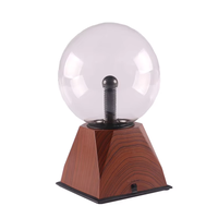 Lehrreiche Wissenschafts-Plasmakugel-Lampe mit Pyramiden-Holzsockel, Berührungsempfindliche Magische Blitz-Display-Leuchte