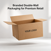 Boîte en carton ondulé à double paroi avec logo personnalisé, boîte d'expédition de qualité supérieure pour la vente au détail, boîte d'expédition robuste en kraft recyclé