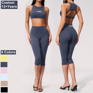 Conjuntos de Yoga Personalizados con Efecto Segunda Piel para Mujer, Pantalones Levanta Glúteos, Ropa Deportiva para Entrenamiento y Running, Ropa de Gimnasio, Conjunto de Sujetador de Yoga, Conjunto de Yoga con Costuras Invisibles - Product Image 1