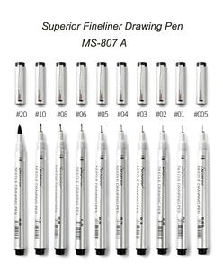 高级银外观Finliner绘图笔MS-807A 4pcs/8pcs/10pcs套装，带防水颜料墨水 - Product Image 2