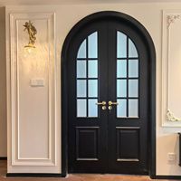 Porte intérieure vintage française en WPC, pivotante, en bois massif, avec verre de sécurité, porte creuse/porte irrégulière/porte en verre