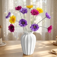 Bunga Gerbera Daisy Sutra Buatan Putih 57cm, Ramah Lingkungan, Tangkai Tunggal, Modern, Buatan Tangan untuk Dekorasi Pernikahan dan Rumah