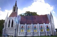 Tente gonflable commerciale portable en forme de bâtiment d'église, amovible, pour mariages romantiques et fêtes en extérieur, à vendre