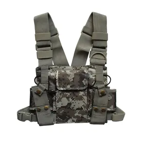 Radio Chest Harness Rig Holster Pack Front Zipper Bag Universal Tactical Equipment Molle Nylon Walkie Talkie Pouch