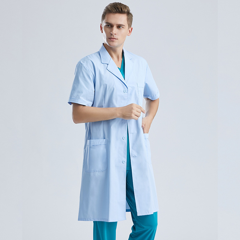 Chemise bleue à manches courtes pour homme