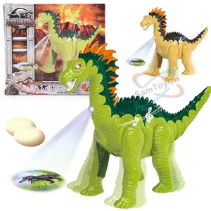 samtoy Simulation Animal Figures Walking Robot Dinosaur Projection Egg Laying Electric Dinosaur Toy with Light Sound