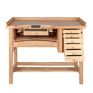 Durston Superior Jeweller’s <b>Bench</b> Hardwood Professional Jewelers Workbench with Pull-Out Soldering Board, Arm Rests & 7 Drawers - Product Image 1