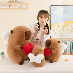 Regalo del Día de San Valentín 2025 agua conejillo de indias Capibara con corazón muñeco de peluche juguete de peluche muñeco de almohada - Product Image 4