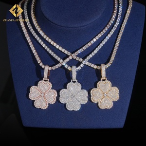 Novedades en Joyería, Probador de Diamantes, Colgante de Moissanita con Diseño de Trébol, Joyería Hip Hop, Colgante de Moissanita Personalizado - Product Image 5