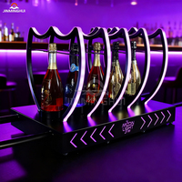 Source Usine Nouveau Design Led Glowing 5 Bouteilles En Métal Rack 5 Led Bouteille Affichage Présent pour Bar Discothèque