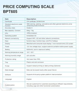 Hỗ Trợ Wifi 4G Bluetooth Thương Mại Giá Quy Mô Máy In Quy Mô Không Thấm Nước IP65 Cho Rau Trái Cây Bán Lẻ Hải Sản Thị Trường - Product Image 6