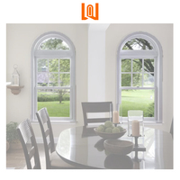 WANJIA Ventana semicircular francesa Diseños de parrilla Ventana comercial de PVC Ventanas de vinilo colgantes individuales