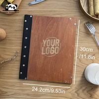 Portamenús de Madera Grabado Personalizado, Carpeta de Exhibición de Menú de Restaurante de Tapa Dura de Alta Calidad