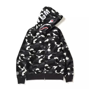 Sudadera con Capucha de Alta Calidad Bapei, Diseño de Camuflaje de Tiburón, para Hombre, Talla Grande, Informal, con Cierre, de Algodón, Estilo Hip-Hop, 1:1 - Product Image 4