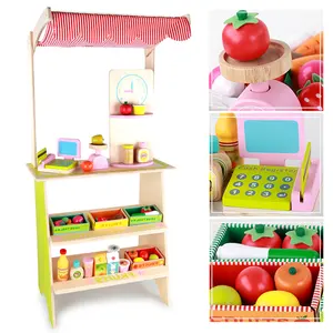 Set Mainan Buah Montessori, Set Mainan Buah dan Sayuran Berdiri Buah Montessori