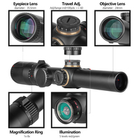 Télescope de chasse infrarouge étanche, vente en gros OEM ODM 1-6x24, vue