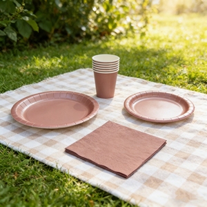 Vajilla Desechable de Color Liso DAMAI, Artículos para Fiestas Dorados, Decoración de Mesa Sólida Desechable para Eventos de Cumpleaños, Servilletas y Vasos de Papel - Product Image 2