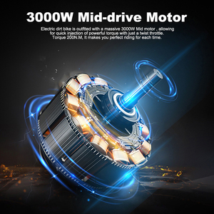 มอเตอร์ไซค์วิบาก US Stock Cemoto 3000W 48V21AH แบตเตอรี่ลิเธียม ยาง 14/12 นิ้ว ระบบไฮดรอลิก จอ LCD โครงเหล็กคาร์บอน สำหรับวัยรุ่นอายุ 13 ปีขึ้นไป - Product Image 6