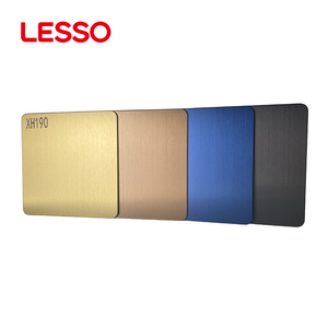 แผ่นเหล็กสแตนเลสตกแต่งสี <span class=keywords><strong>LESSO</strong></span> 201/304/316 แบบขัดเงาและปัดสี สำหรับแผงผนัง - Product Image 1