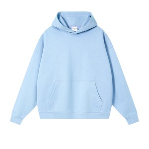 380gsm peso pesado Terry 85% algodón, 15% poliéster hombres Drop Shoulder HOODIE color sólido básico holgado Unisex Hoodies. - Product Image 1