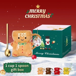 2024 personalizzato all'ingrosso regalo di natale tazza di caffè coppia souvenir creativo di pan di zenzero uomo carino cartone animato tazza di ceramica tazza - Product Image 5
