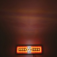 Feu arrière LED séquentiel pour camion et remorque, triple carré arrondi, avec fonctions Stop, Frein et Clignotant, 12V 24V