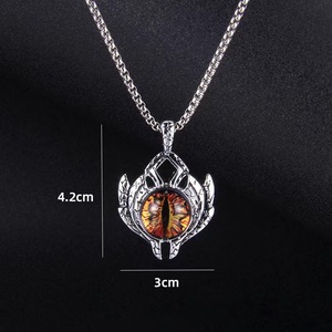Collares de cadena de caja de acero inoxidable estilo punk y hip-hop para hombre, con colgante geométrico de ojo turco, joyería para fiesta - Product Image 6