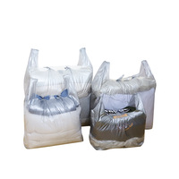 Bolsas de camiseta móviles duraderas gruesas de gran capacidad, chaleco impermeable, bolsa de plástico de mano para empacar ropa, mantas, equipaje