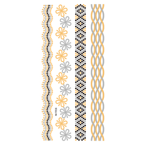 Producto más vendido, diseños de pulsera de transferencia de agua, pegatinas de <span class=keywords><strong>tatuaje</strong></span> metálicas doradas y plateadas - Product Image 6