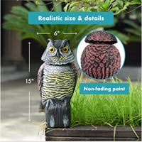 Statue de hibou en plastique multicolore pour la chasse Leurre rotatif Hibou Décoration de jardin pour maison, jardin, cour, répulsif contre les parasites Hibou