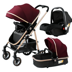 Vendita calda di lusso tre in uno ad alta vista passeggino per bambini <span class=keywords><strong>auto</strong></span> a spinta con neonato cotone Pad culla caratteristica - Product Image 1