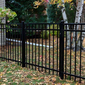 Porte battante double noire personnalisable |   <span class=keywords><strong>Portail</strong></span> de sécurité en acier durable pour allée et périmètre - Product Image 1