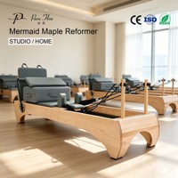 Equipo de Pilates Reformer de Madera de Arce para Estudios Profesionales, Entrenamiento Físico Comercial, Ejercicio y Entrenamiento de Cuerpo Completo