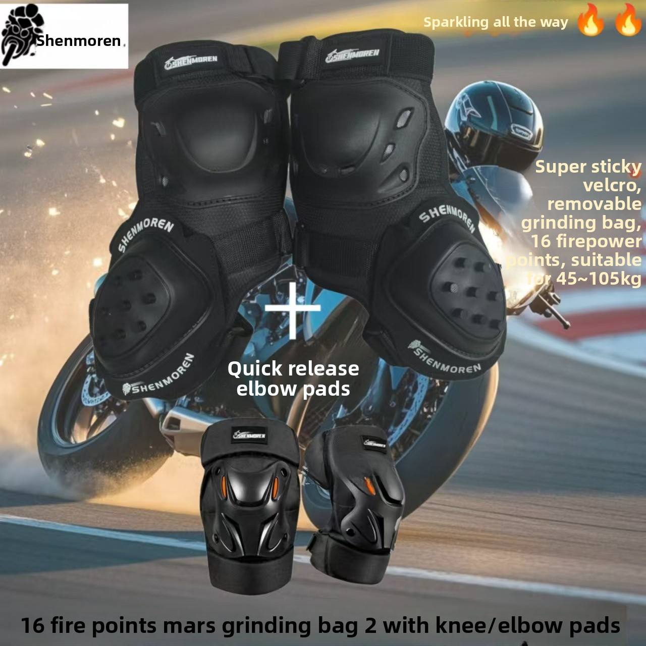 Knee pads + Mars grinding bag + quick-release buckle elbow pads