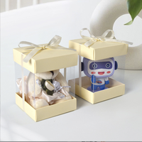 Vente flash - Mini boîte cadeau transparente carrée, petite boîte à gâteau transparente avec nœud