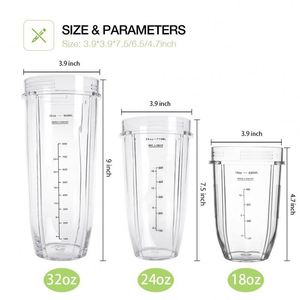 Kit d'accessoires de remplacement pour blender Nutri Ninja, grand gobelet de 32 oz avec couvercle et lame extractrice, compatible avec la série Auto-IQ - Product Image 3